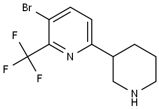 3-bromo-6-(piperidin-3-yl)-2-(trifluoromethyl)pyridine Struktur