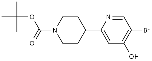 tert-butyl 4-(5-bromo-4-hydroxypyridin-2-yl)piperidine-1-carboxylate Struktur