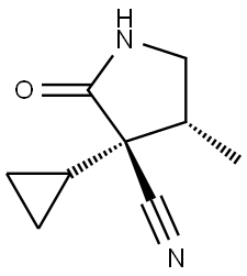 (3S,4R)-3-cyclopropyl-4-methyl-2-oxo-pyrrolidine-3-carbonitrile Struktur