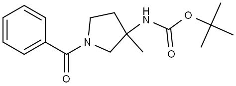 tert-butyl N-(1-benzoyl-3-methyl-pyrrolidin-3-yl)carbamate Struktur