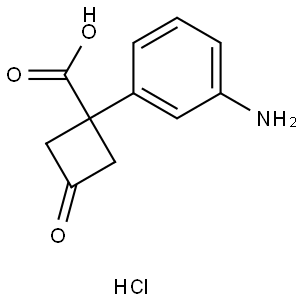 1-(3-Aminophenyl)-3-oxocyclobutane-1-carboxylic acid hydrochloride Struktur