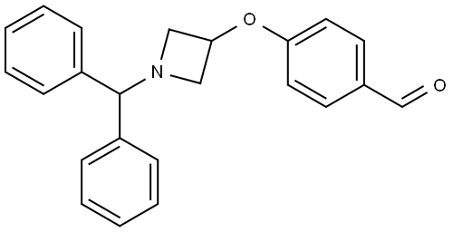 Benzaldehyde, 4-[[1-(diphenylmethyl)-3-azetidinyl]oxy]- Struktur