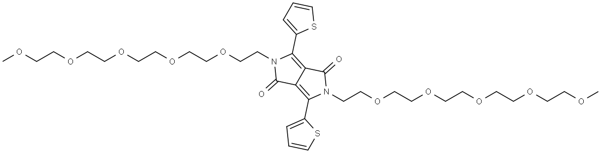 Pyrrolo[3,4-c]pyrrole-1,4-dione, 2,5-dihydro-2,5-di-3,6,9,12,15-pentaoxahexadec-1-yl-3,6-di-2-thienyl- Struktur