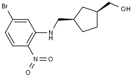 cis-3-[(5-bromo-2-nitro-anilino)methyl]cyclopentyl]methanol Struktur