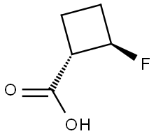 Cyclobutanecarboxylic acid, 2-fluoro-, (1S,2R)- Struktur