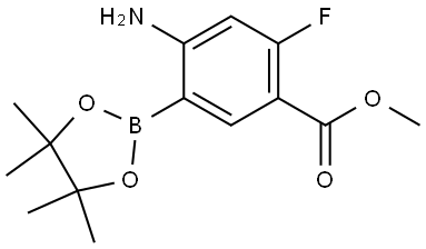 Methyl 4-amino-2-fluoro-5-(4,4,5,5-tetramethyl-1,3,2-dioxaborolan-2-yl)benzoate Struktur