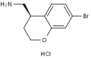 2H-1-Benzopyran-4-methanamine, 7-bromo-3,4-dihydro-, hydrochloride (1:1), (4R)- Struktur