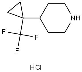 Piperidine, 4-[1-(trifluoromethyl)cyclopropyl]-, hydrochloride (1:1) Struktur