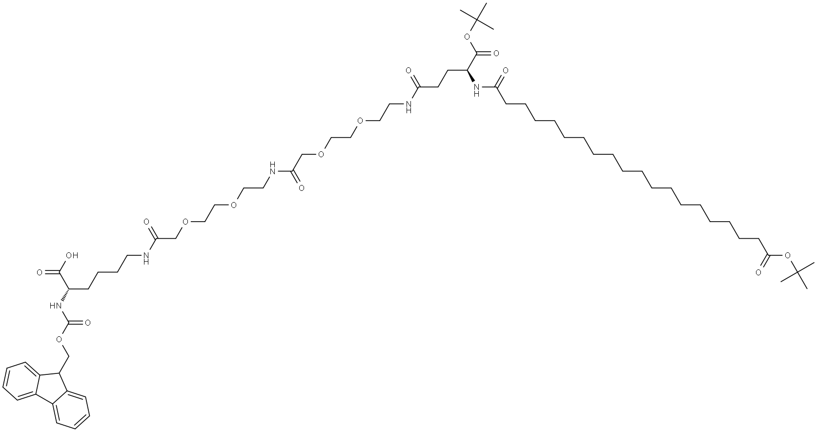 Fmoc-L-Lys[C20-OtBu-Glu(OtBu)-AEEA-AEEA]-OH Struktur