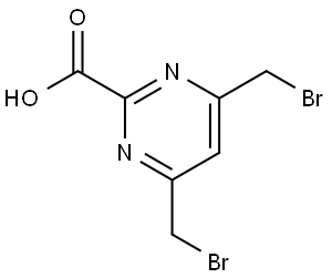 4,6-bis(bromomethyl)pyrimidine-2-carboxylic acid Struktur