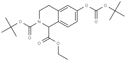 2-tert-butyl 1-ethyl 6-(tert-butoxycarbonyloxy)-3,4-dihydroisoquinoline-1,2(1H)-dicarboxylate Struktur