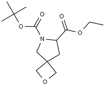 O7-tert-butyl O6-ethyl 2-oxa-7-azaspiro[3.4]octane-6,7-dicarboxylate Struktur