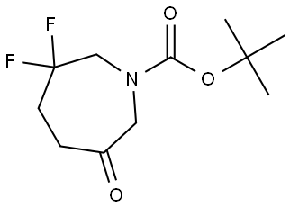 1H-Azepine-1-carboxylic acid, 3,3-difluorohexahydro-6-oxo-, 1,1-dimethylethyl ester Struktur