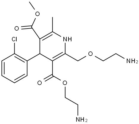 3,5-Pyridinedicarboxylic acid, 2-[(2-aminoethoxy)methyl]-4-(2-chlorophenyl)-1,4-dihydro-6-methyl-, 3-(2-aminoethyl) 5-methyl ester Struktur