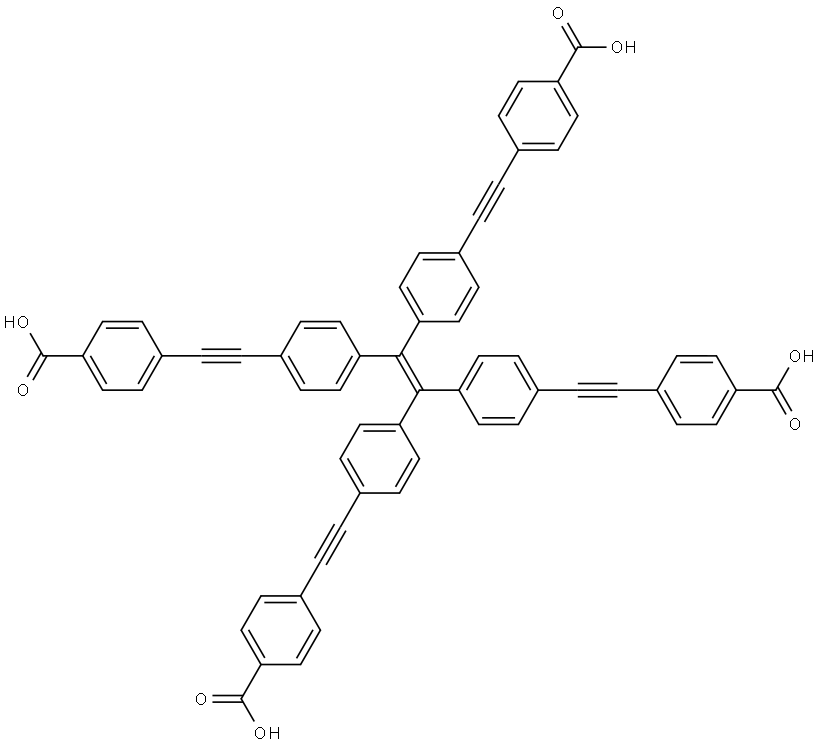 (4,4',4'',4'''-((ethene-1,1,2,2-tetrayltetrakis(benzene-4,1-diyl))tetrakis(ethyne-2,1-diyl))tetrabenzoic acid)|4,4',4'',4'''-四(4-羧基苯乙炔基)四苯乙烯