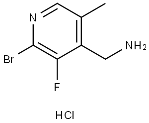 4-Pyridinemethanamine, 2-bromo-3-fluoro-5-methyl-, hydrochloride (1:1) Struktur