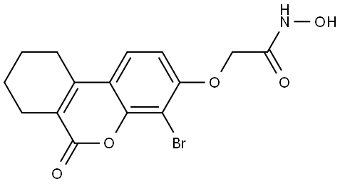 Acetamide, 2-[(4-bromo-7,8,9,10-tetrahydro-6-oxo-6H-dibenzo[b,d]pyran-3-yl)oxy]-N-hydroxy- Struktur