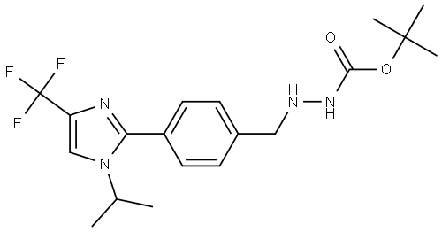 tert-butyl 2-(4-(1-isopropyl-4-(trifluoromethyl)-1H-imidazol-2-yl)benzyl)hydrazine-1-carboxylate Struktur