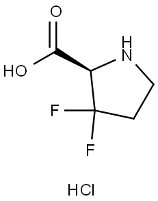 (2R)-3,3-difluoropyrrolidine-2-carboxylic acid hydrochloride Struktur