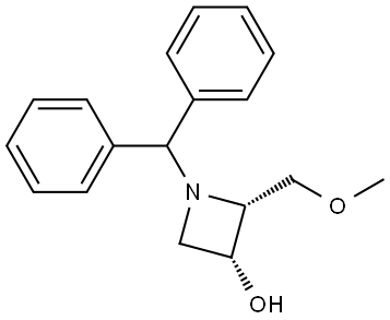 cis-1-benzhydryl-2-(methoxymethyl)azetidin-3-ol Struktur