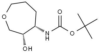 tert-butyl N-[cis-3-hydroxyoxepan-4-yl]carbamate Struktur