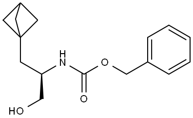 benzyl N-[(1R)-1-(1-bicyclo[1.1.1]pentanylmethyl)-2-hydroxy-ethyl]carbamate Struktur