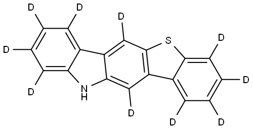 11H-benzo[4,5]thieno[3,2-b]carbazole-1,2,3,4,6,7,8,9,10,12-d10 Struktur