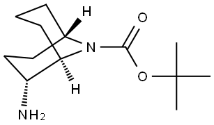 tert-butyl endo-2-amino-9-azabicyclo[3.3.1]nonane-9-carboxylate Struktur