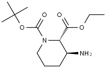 O1-tert-butyl O2-ethyl (2S,3S)-3-aminopiperidine-1,2-dicarboxylate Struktur