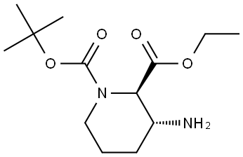 O1-tert-butyl O2-ethyl (2R,3R)-3-aminopiperidine-1,2-dicarboxylate Struktur