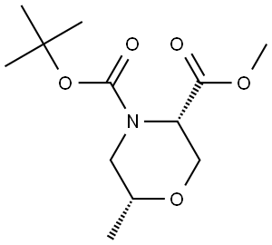 O4-tert-butyl O3-methyl (3S,6R)-6-methylmorpholine-3,4-dicarboxylate Struktur