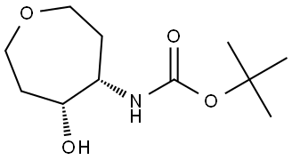 tert-butyl N-[cis-5-hydroxyoxepan-4-yl]carbamate Struktur