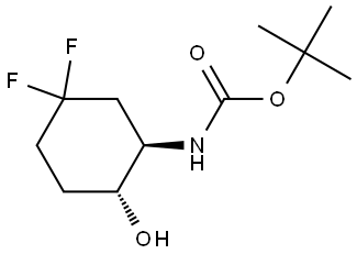 tert-butyl N-[trans-5,5-difluoro-2-hydroxy-cyclohexyl]carbamate Struktur