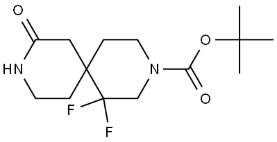 tert-butyl 5,5-difluoro-10-oxo-3,9-diazaspiro[5.5]undecane-3-carboxylate Struktur