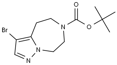 6H-Pyrazolo[1,5-d][1,4]diazepine-6-carboxylic acid, 3-bromo-4,5,7,8-tetrahydro-, 1,1-dimethylethyl ester Struktur