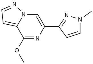 4-methoxy-6-(1-methylpyrazol-3-yl)pyrazolo[1,5-a]pyrazine Struktur