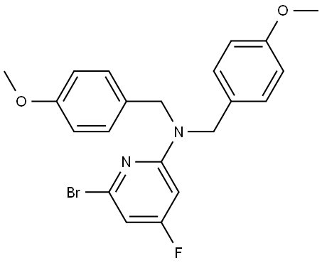 6-bromo-4-fluoro-N,N-bis[(4-methoxyphenyl)methyl]pyridin-2-amine Struktur