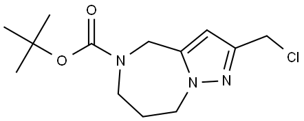 4H-Pyrazolo[1,5-a][1,4]diazepine-5(6H)-carboxylic acid, 2-(chloromethyl)-7,8-dihydro-, 1,1-dimethylethyl ester Struktur