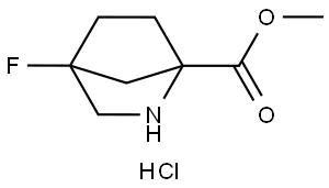 2-Azabicyclo[2.2.1]heptane-1-carboxylic acid, 4-fluoro-, methyl ester, hydrochloride (1:1) Struktur