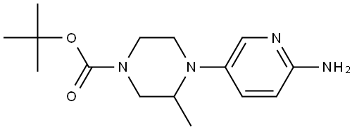 tert-butyl 4-(6-amino-3-pyridyl)-3-methyl-piperazine-1-carboxylate Struktur