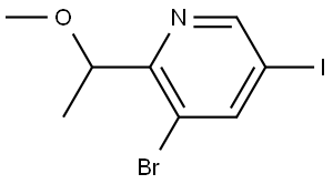 3-bromo-5-iodo-2-(1-methoxyethyl)pyridine Struktur