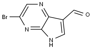 3-bromo-5H-pyrrolo[2,3-b]pyrazine-7-carbaldehyde Struktur