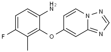 4-fluoro-3-methyl-2-([1,2,4]triazolo[1,5-a]pyridin-7-yloxy)aniline Struktur