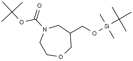 tert-butyl 6-[[tert-butyl(dimethyl)silyl]oxymethyl]-1,4-oxazepane-4-carboxylate Struktur