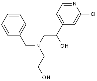 2-[benzyl(2-hydroxyethyl)amino]-1-(2-chloro-4-pyridyl)ethanol Struktur