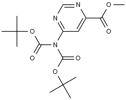 methyl 6-[bis(tert-butoxycarbonyl)amino]pyrimidine-4-carboxylate Struktur