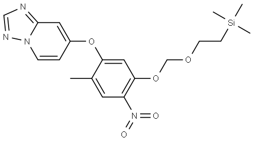 trimethyl-[2-[[4-methyl-2-nitro-5-([1,2,4]triazolo[1,5-a]pyridin-7-yloxy)phenoxy]methoxy]ethyl]silane Struktur