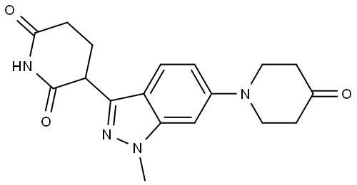 2,6-Piperidinedione, 3-[1-methyl-6-(4-oxo-1-piperidinyl)-1H-indazol-3-yl]- Struktur