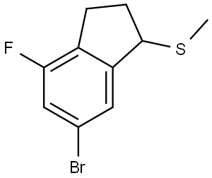 (6-bromo-4-fluoro-2,3-dihydro-1H-inden-1-yl)(methyl)sulfane Struktur