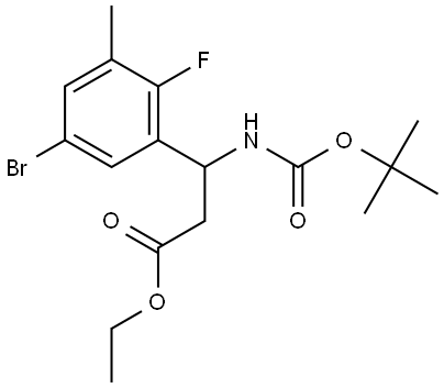 Benzenepropanoic acid, 5-bromo-β-[[(1,1-dimethylethoxy)carbonyl]amino]-2-fluoro-3-methyl-, ethyl ester Struktur